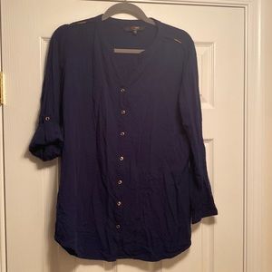 RedTag Navy 3/4 Length Sleeve Top…size UK 18